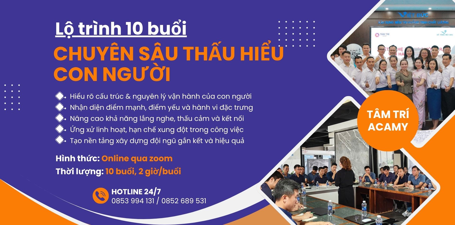 Lộ trình 10 buổi chuyên sâu thấu hiểu con người